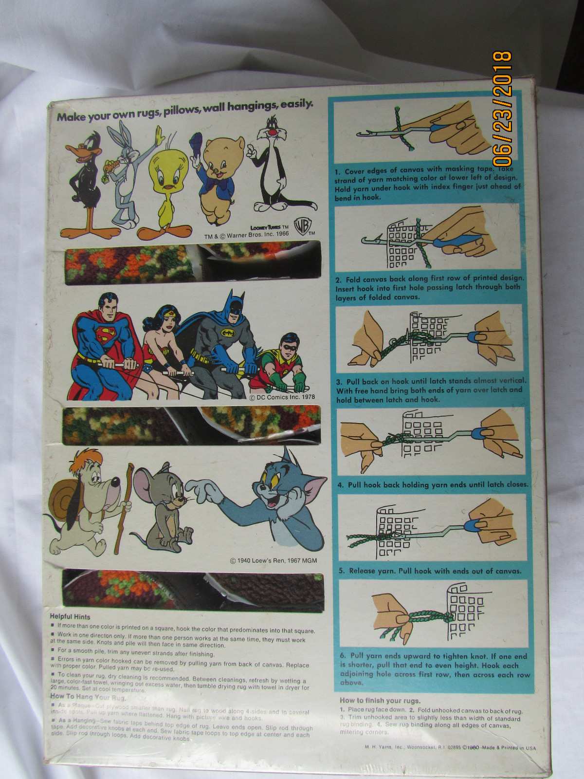 Vintage NIB NOS Autumn Trees 1980 Latch Hook Kit MH Yarns 20 x 27