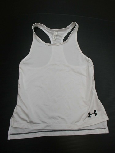 UNDER ARMOUR Youth Boy's Size S Heat Training White Loose Fit Racer Tank Top