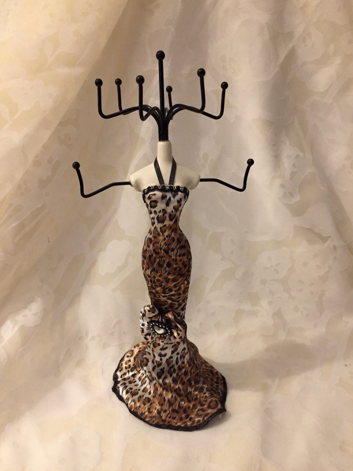 Necklace Chain Holder Leopard Print Dress Woman Mannequin Shaped