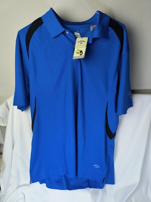Calloway Opti Dri X series Mens Golf Shirt Blue Black Ultimat Vodka XL