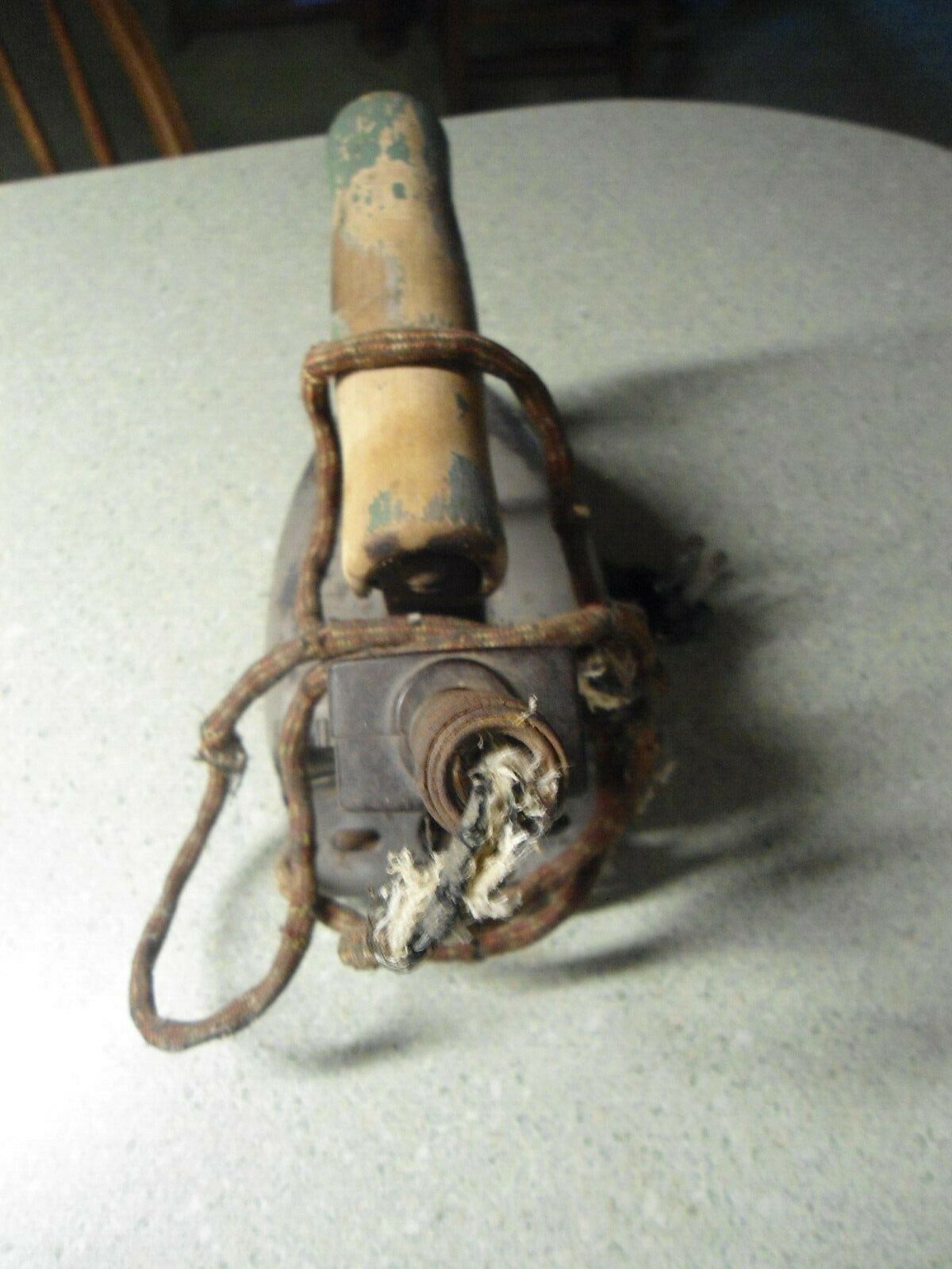 Vintage Electric Iron Wooden Handle The Royal Electric Company Stand Attached