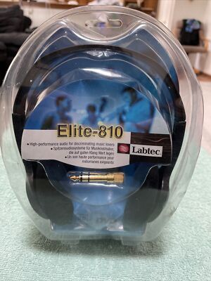 Labtec Elite 810 High Performance  Black Headphones New Free Shipping