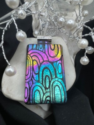 Handmade Dichroic Glass Pendant - LOVE THAT GLASS- Newest glass