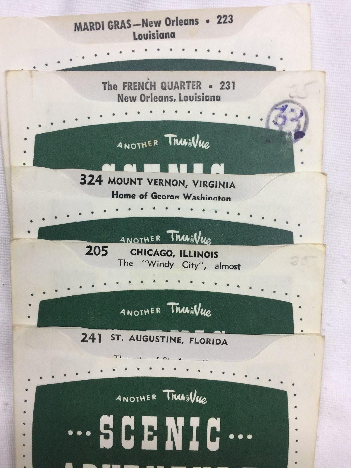 Lot of 12 - Vintage Tru-Vue - Scenic Adventures - 1950's - as pictured - EXC