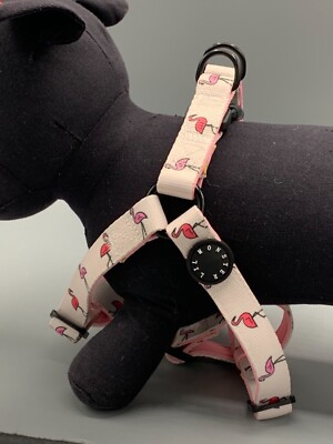 LiL Monster Step in Strap Harness for Dogs Size Medium  - Flamingo design -  NEW