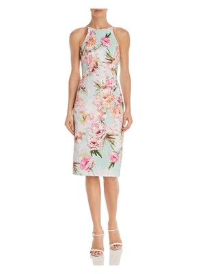 

BLACK HALO Женское зеленое вечернее платье-футляр без рукавов с круглым вырезом до колен, Зеленый