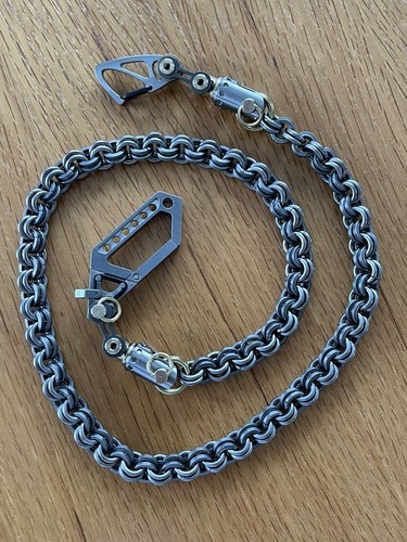 Titanium (Ti) Biker Wallet Chain, Droid Carabiner, Butted