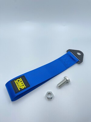 OMP Green Tow Strap for most vehicles fits Honda Acura Kia Hyundai Nissan Mazda