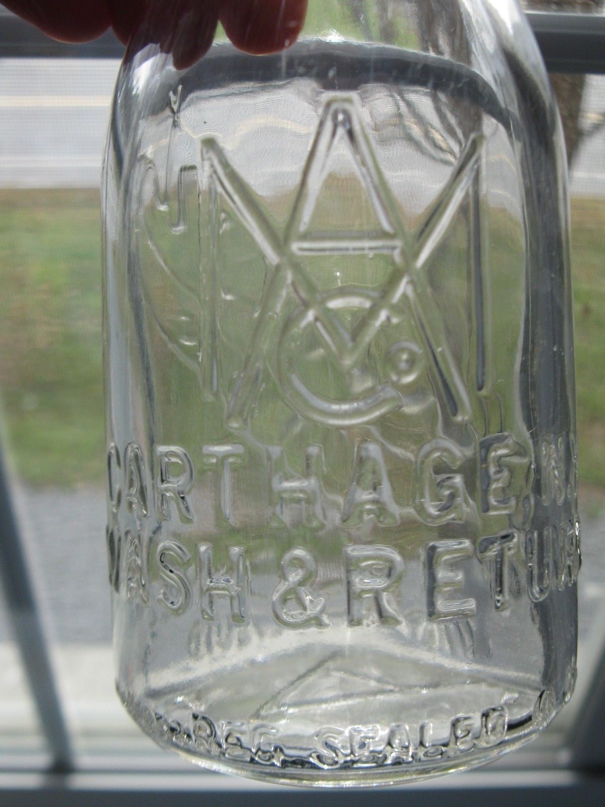 Vintage Altamont TUPPER LAKE NY CARTHAGE NY Embossed 1/2 HALF PINT Milk Bottle