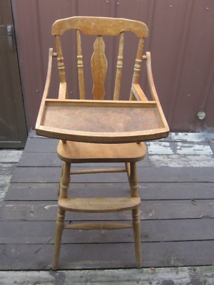 wood high chair tray