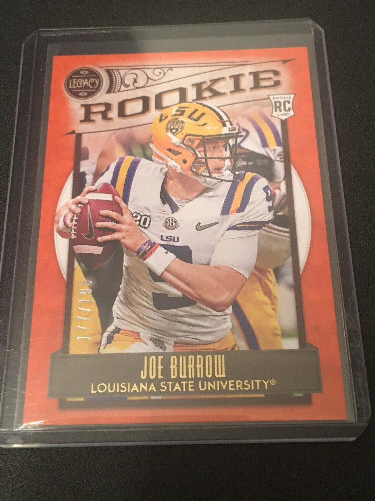 2020 Panini Nfl Legacy Joe Burrow Orange Rc 177 199 Sportscards Com