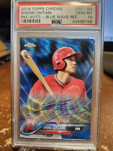 2018 Topps Chrome Shohei Ohtani Blue Wave RC Rookie Auto 2018 Topps Chrome Shohei Ohtani Blue Wave RC Rookie Auto