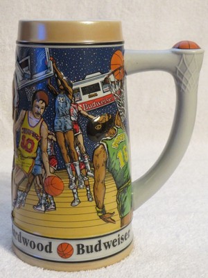 Heroes of the Hardwood 1991 Budweiser Basketball Stein Mug Anheuser Busch