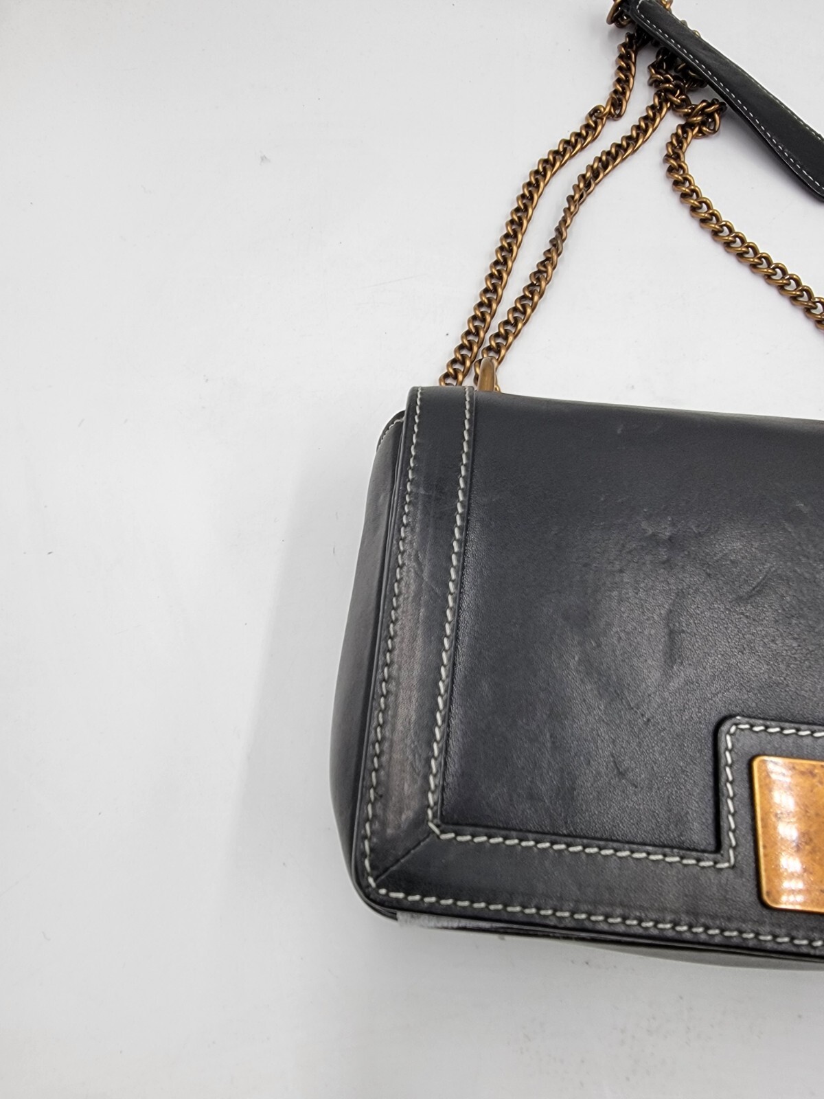 Sam Edelman Dallie Flap Crossbody Bag Women's Black Chain Strap Back Zipper - Picture 3 of 15