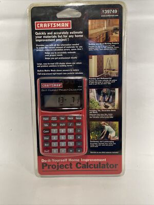 Craftsman 9-39749 Do-It-Yourself Home Improvement Project Calculator Brand New