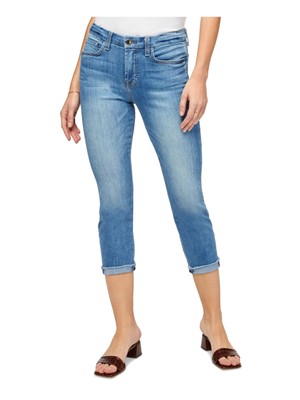 

7 FOR ALL MANKIND Женские голубые укороченные джинсы скинни с карманами на молнии, Light blue, GS8750005Q