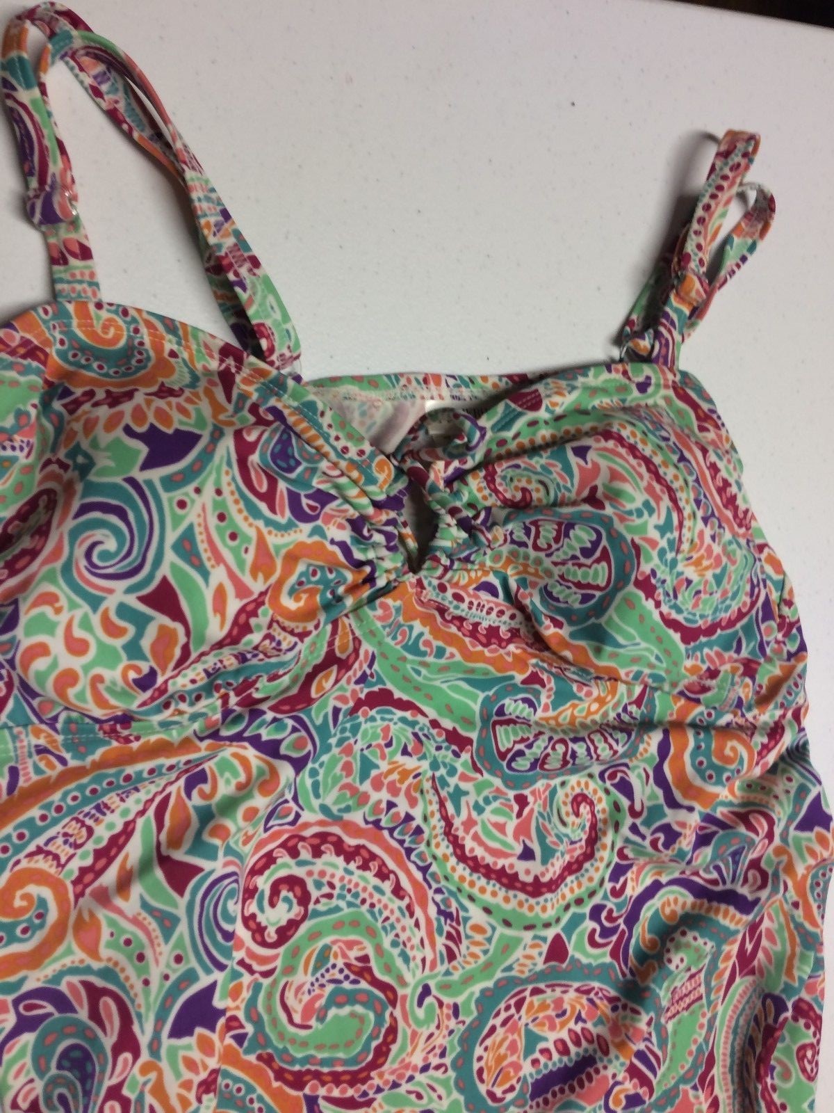 Motherhood Tankini Swimsuit TOP ONLY Size L Super CUTE EUC