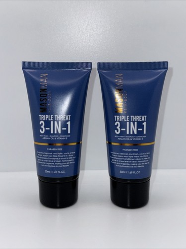 2x Masonman Mason Man Triple Threat Hair Body Shampoo Body
