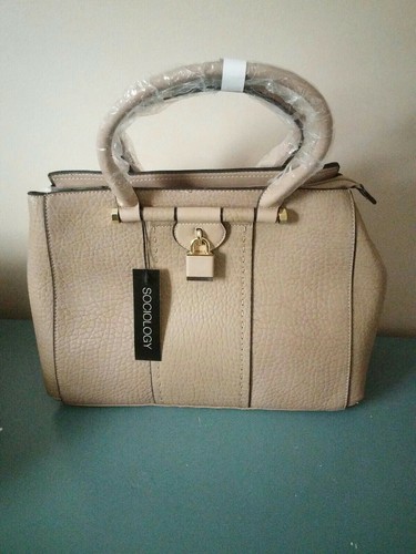 NEW Stylish Sociology ZX-2505 Faux Leather Pebble Look Large