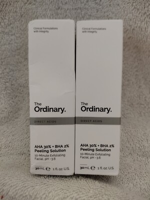 The Ordinary AHA 30% + BHA 2% Peeling Solution (2PK) 1oz.each FREE SHIPPING!