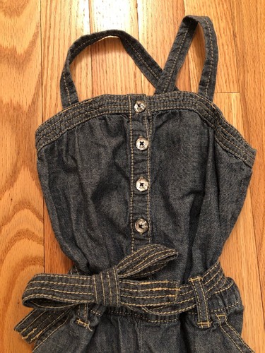 Girls Gymboree Size 4 Denim Jean Romper With Tie