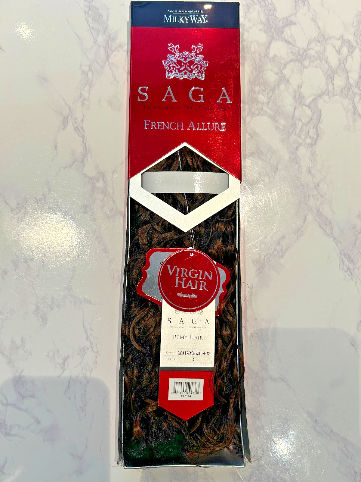 Milkyway Saga 100% HumanHair Premium Remi Hair French Allure Weave 12 Inch Brown