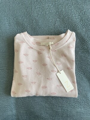 Z Supply Lounge NWT Pajama Top Small/Petite Lips Pattern Pullover SUPER SOFT