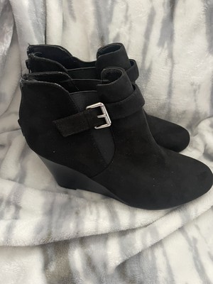Women s Report Gerda Women s Faux Suede Ankle Boots Booties Black Size 8