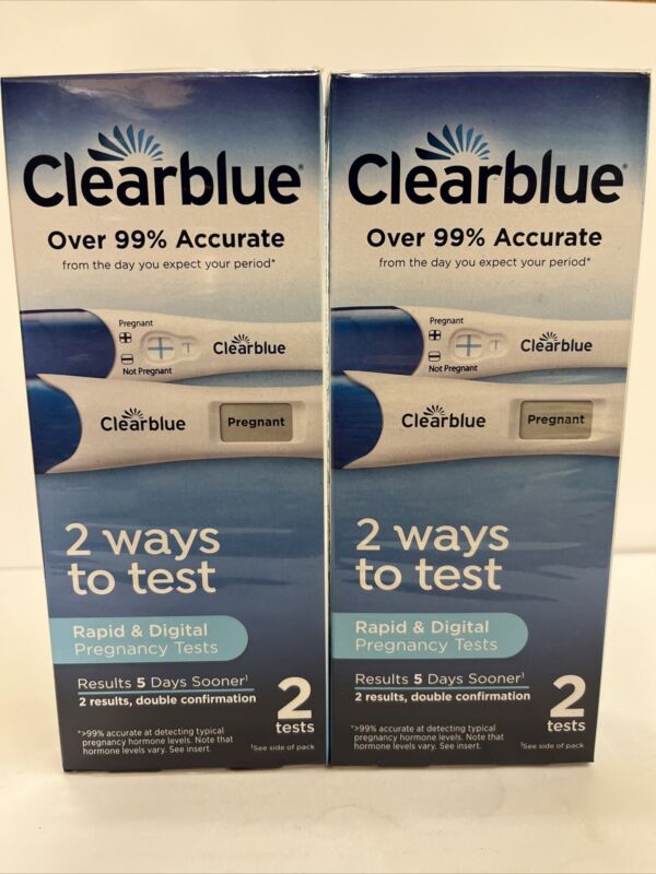 Lot Of 2 Clearblue Digital & Rapid Pregnancy Tests-Sealed- 4 total-EXP-1/31/2025
