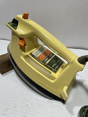 Vintage GE Light n EASY Iron General Electric RARE Yellow Model F318HRT WORKS!