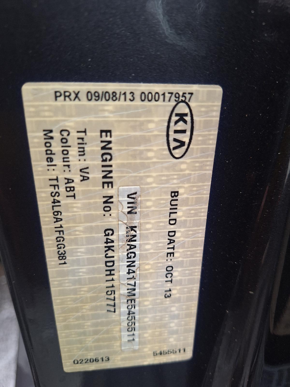 KIA OPTIMA TF 01/2011-10/2015 LEFT REAR DOOR - thumbnail 12