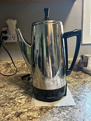 Vtg Presto Percolator Coffee Pot #0281105, Stainless Steel, 2 - 12 Cups Complete