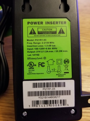 DirecTV Power Inserter P121R1-03 141102 SWM ODU Only