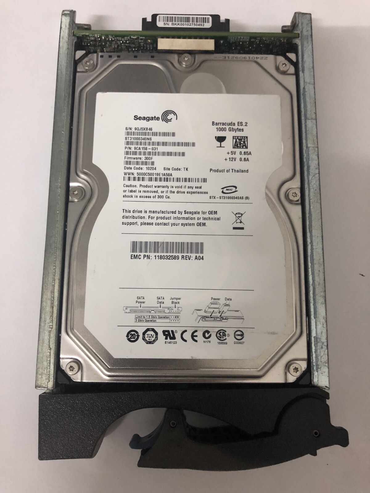 HDD 1TB 6枚セット 118032589 - EMC 1TB 7200 RPM SATA 3.5