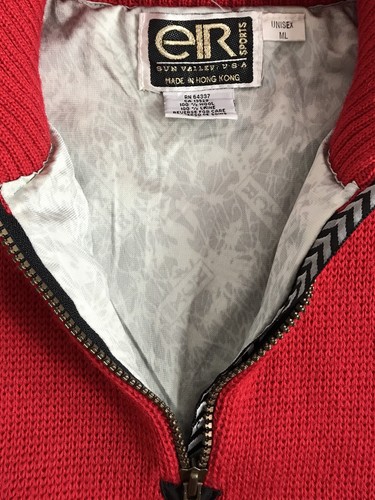 Vintage EIR SPORTS Sun Valley red wool SKI snow pullover sweater Size ML