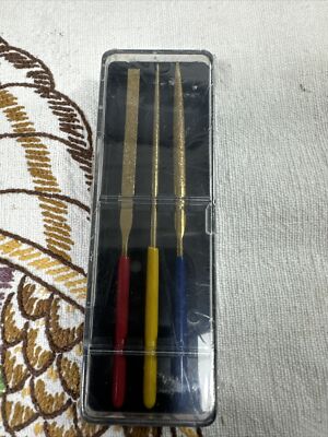 3pc Diamond Needle File in Plastic case Modelling metal work Professionals