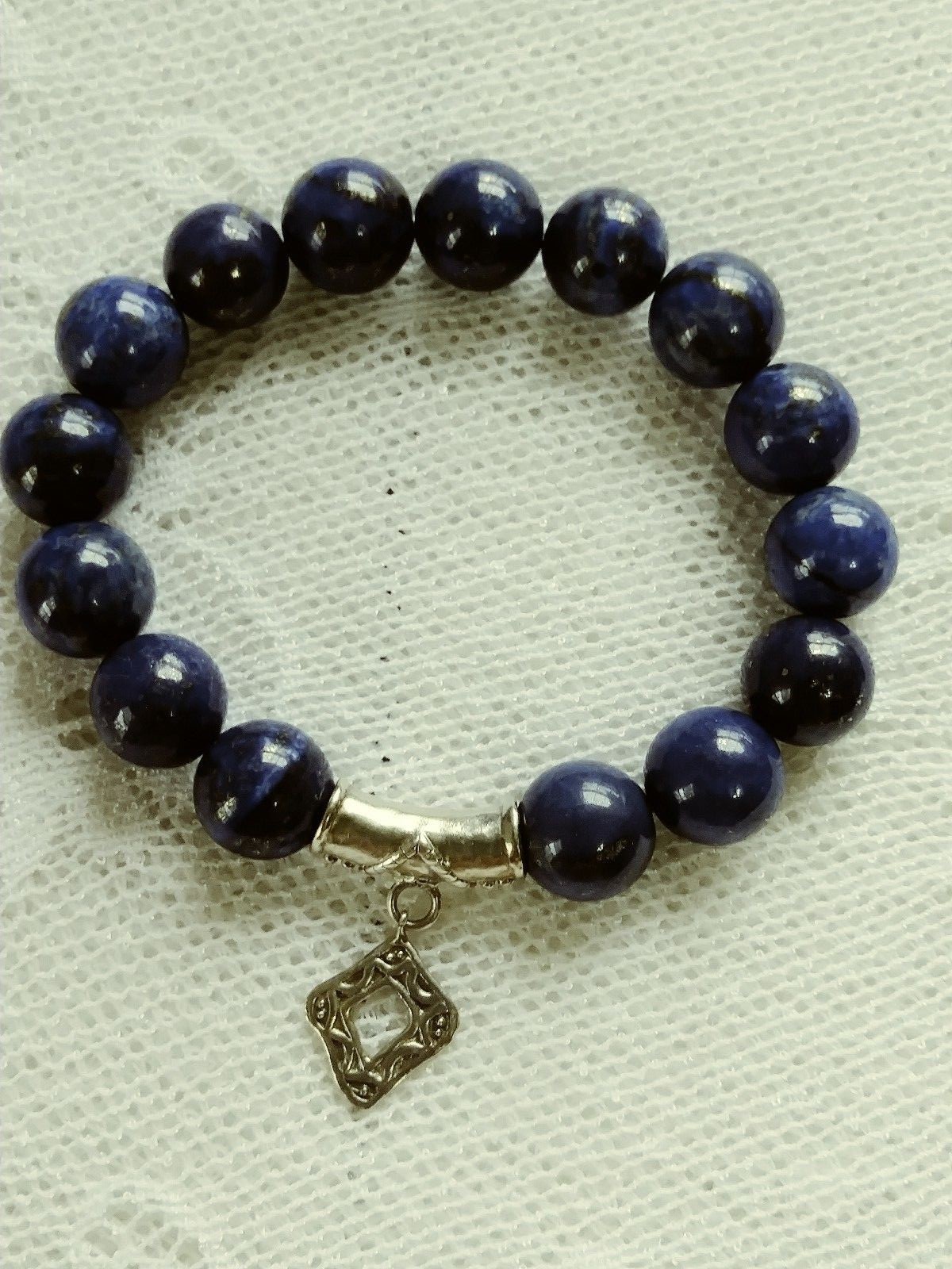 SILPADA Blue LaBead  925 Sterling Silver CONFECTION Stretch  Bracelet. B2812