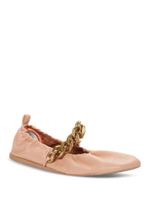 

STELLAMCCARTNEY Женские пудровые розовые балетки с ремешком и цепочкой Falabella Slip On балетки, Розовый, 800379KP028