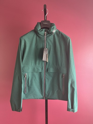 Z Zegna Sport Windbreaker Jacket Mens S Green Zip Hooded