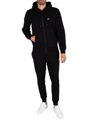 

Мужской спортивный костюм с капюшоном на молнии Lacoste, черный
