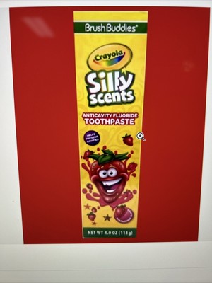   Crayola Silly Scents (4 Oz) Tube   STRAWBERRY  Flavor Fluoride Toothpaste.