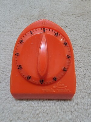 Vintage Lux Minute Minder Timer, Orange/Red, Black Numbers, 1 to 60 Minutes