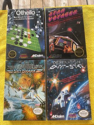 Lot Of 4 Nintendo NES New Factory Sealed Games Sky Shark Star Voyager Othello