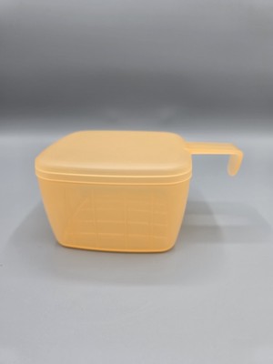 Tupperware Forget Me Not Square Hanging Cheese Container Orange #5338