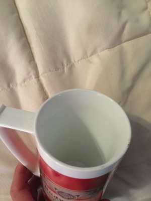 VINTAGE THERMO-SERV RED WHITE BUDWEISER PLASTIC BEER STEIN MUG CUP