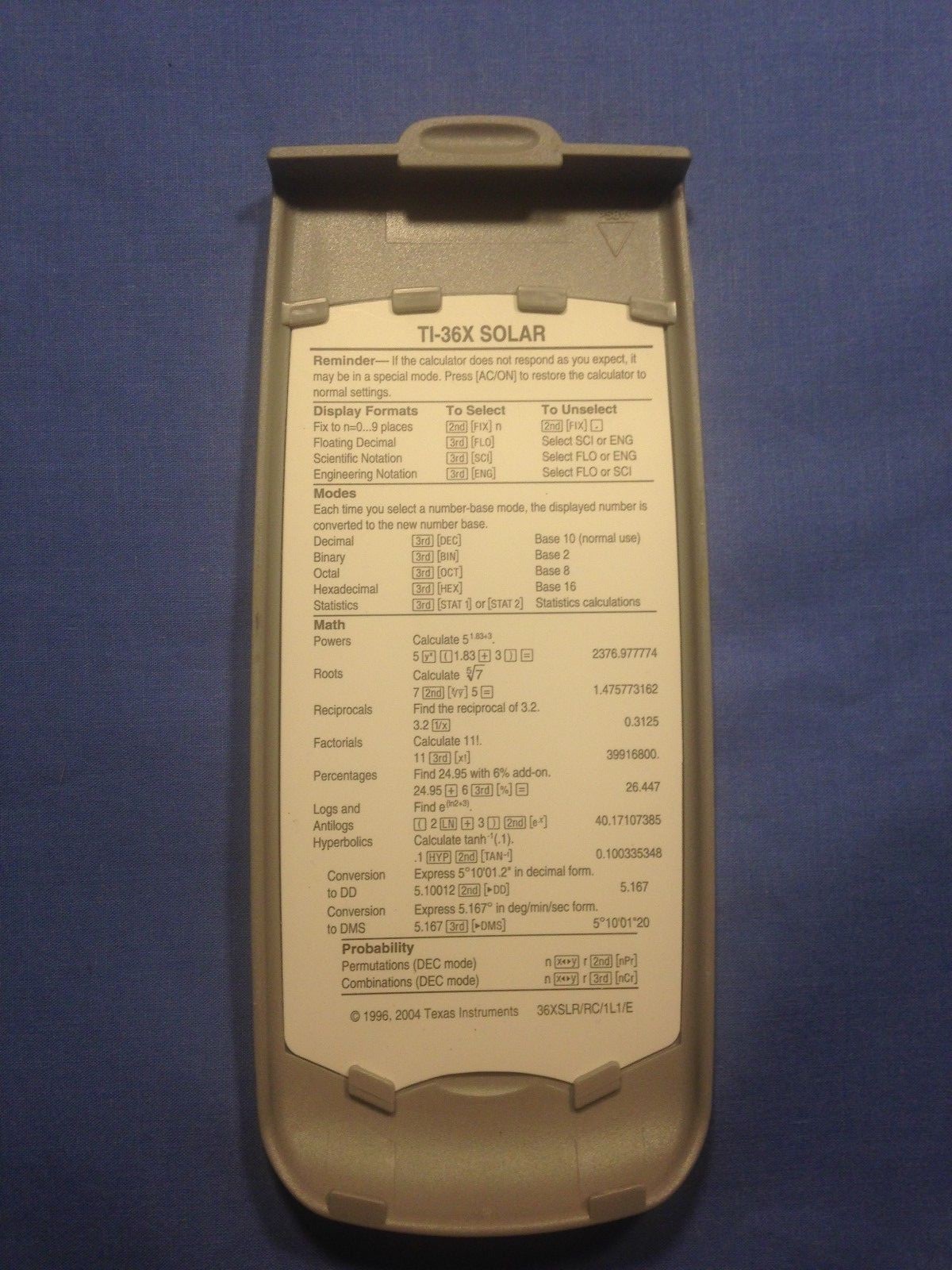Texas Instruments TI-36X Solar Calculator - Free Shipping -
