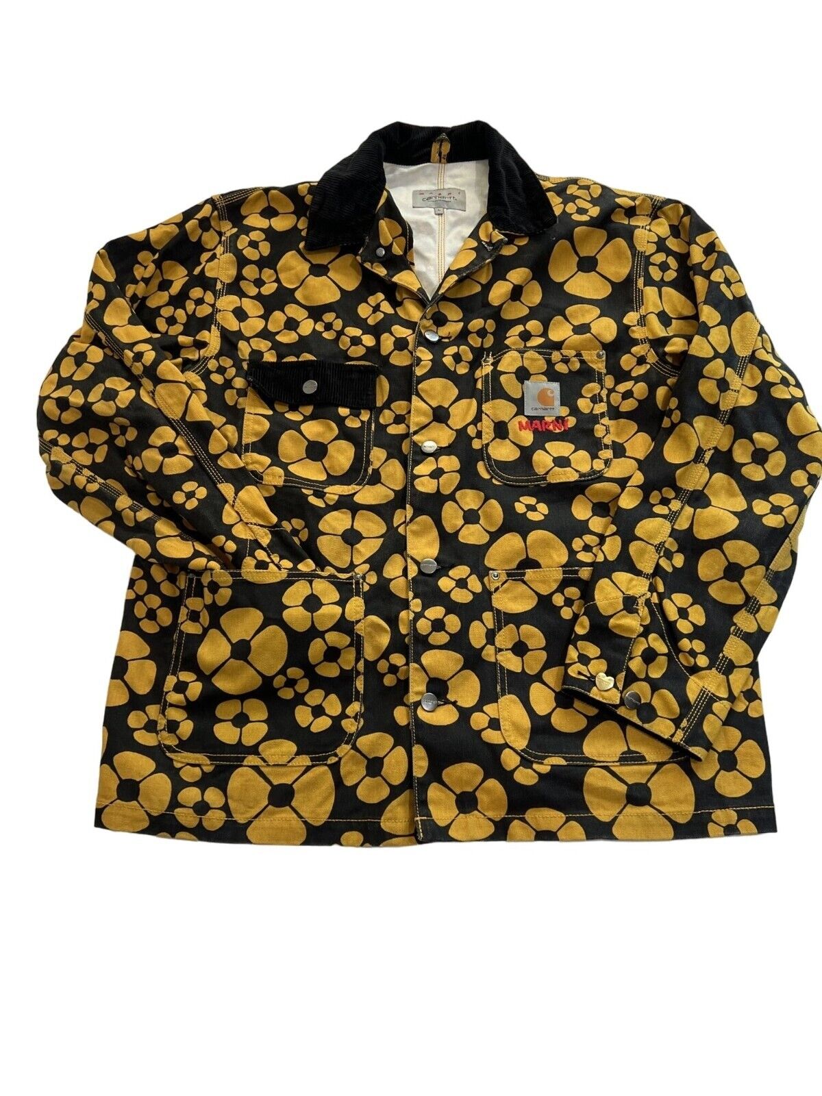 Marni x Carhartt Flower Oversized Jacket in Black Yellow | eBay Marni x Carhartt Flower Oversized Jacket in Black Yellow | eBay
