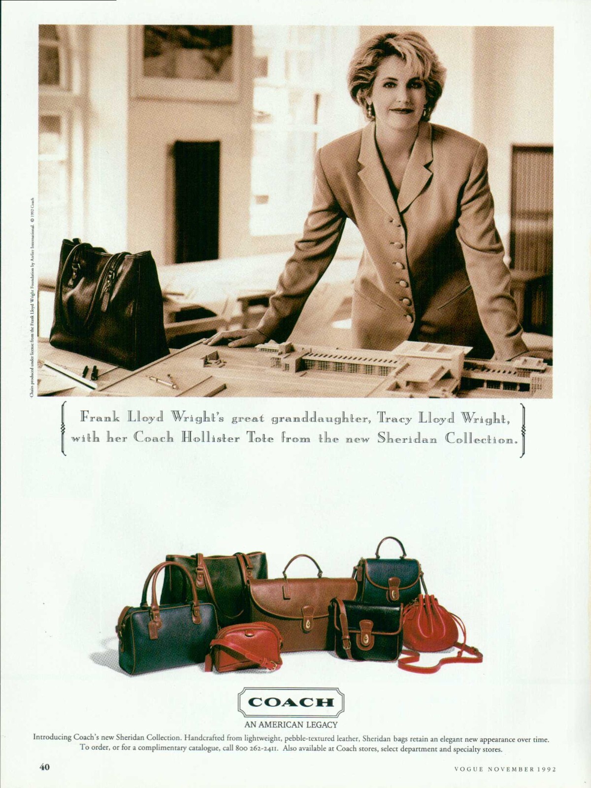 Coach Sheridan Collection Magazine Print Ad Advert handbag