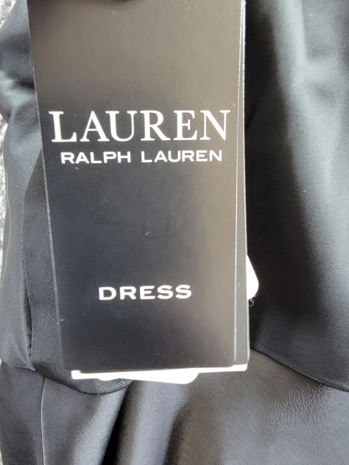 Lauren Ralph Lauren Asymmetric Satin A-Line Dress Women's 10 Black Zip Closure - Picture 15 of 16