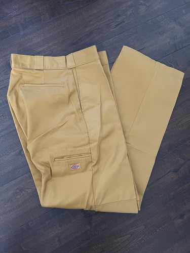 VINTAGE Dickies Pants Men 34x34 Canvas Work Wear Mustard